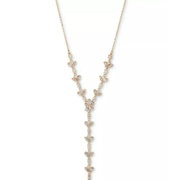 Givenchy Gold-Tone Cubic Zirconia Lariat Necklace, 16" + 3" extender - Picture 2 of 10